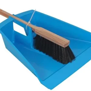 Bladeren blik blauw met stoffer